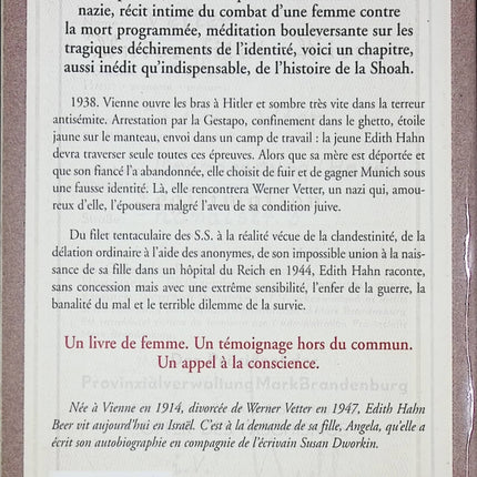 La Femme de l'officier nazi - Edith Hahn Beer Susan Dworkin - Livre