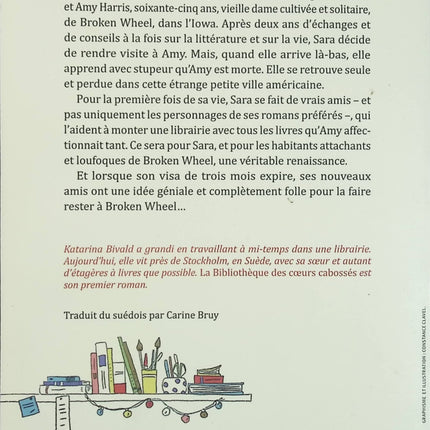 La Bibliothèque des cœurs cabossés – Katarina Bivald roman contemporain feel good livres lecture village amitié - Livre