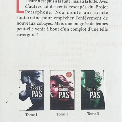 Expérience Noa Torson – Tome 2 : Ne regarde pas – Michelle Gagnon – thriller jeunesse, hacking et suspense - Livre