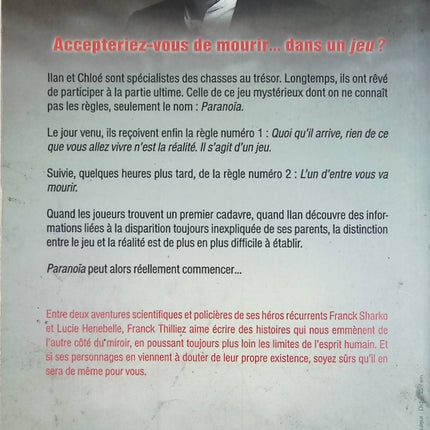 Puzzle – Franck Thilliez – thriller psychologique jeu enquête occasion - Livre