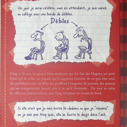 Roman jeunesse humour Journal d’un dégonflé Tome 1 carnet de bord de Greg Jeff Kinney BD ado livre occasion - Livre