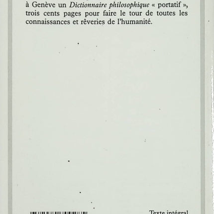 Dictionnaire philosophique – Voltaire – œuvre des Lumières critique religion et société - Livre