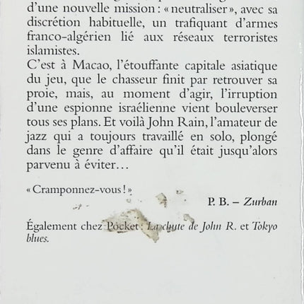 Macao Blues – Barry Eisler – thriller espionnage action et trafic international - Livre