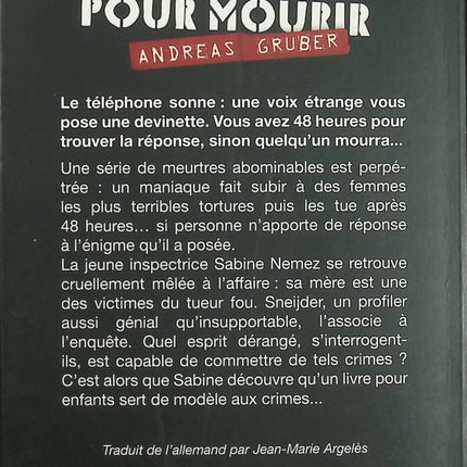 48 Heures pour mourir – Andreas Gruber – thriller psychologique, polar à suspense, enquête criminelle haletante - Livre