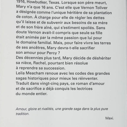 Les Roses de Somerset – Leila Meacham – roman saga familiale historique amour secrets plantation Texas d’occasion - Livre