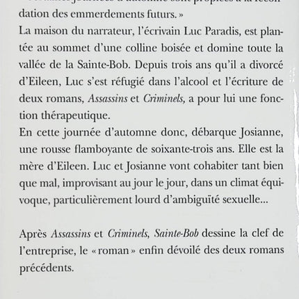Sainte-Bob – Philippe Djian – roman contemporain humour noir et chronique sociale - Livre