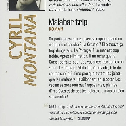 Malabar Trip – Cyril Montana – roman vacances en Corse humour et galères sentimentales - Livre