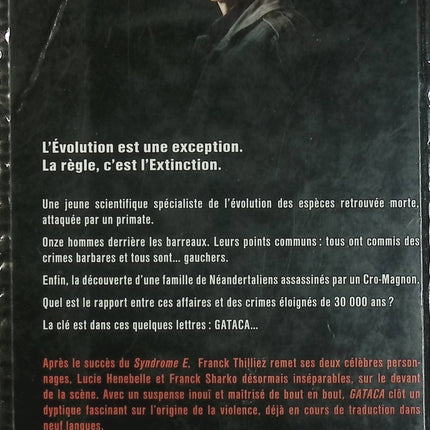 Gataca – Franck Thilliez – thriller scientifique enquête ADN et génétique - Livre