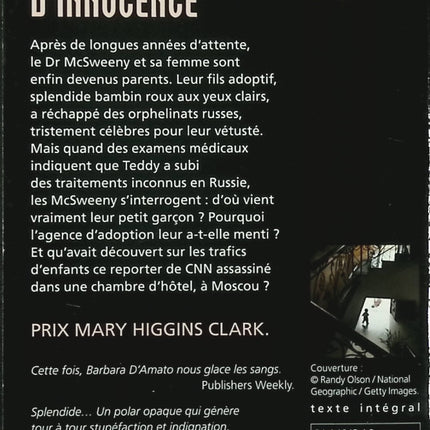 Trafics d’innocence – Barbara D’Amato – thriller adoption suspense américain occasion - Livre