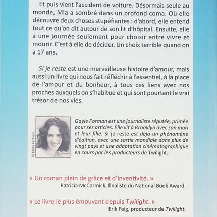 Si je reste – Gayle Forman, roman émouvant young adult sur amour, deuil et choix de vie - livre