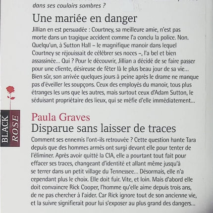 Une mariée en danger / Disparue sans laisser de traces – Kerry Connor & Paula Graves – romans suspense romance danger enquête d’occasion - Livre