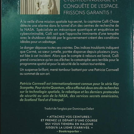 Quantum – Patricia Cornwell – techno-thriller scientifique et enquête spatiale – livre d’occasion - Livre