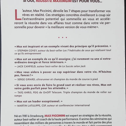 Réussite maximum - Max Piccinini - Livre