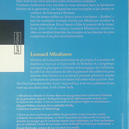 Essai sciences Dans l’œil du compas Leonard Mlodinow géométrie Euclide Einstein physique mathématiques livre occasion - Livre