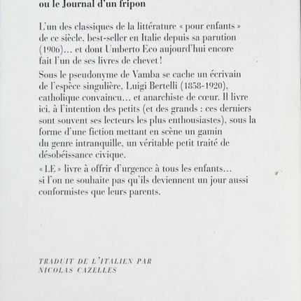 Giannino Furioso ou Le Journal d’un fripon – roman jeunesse humoristique et aventure | Vamba - livre