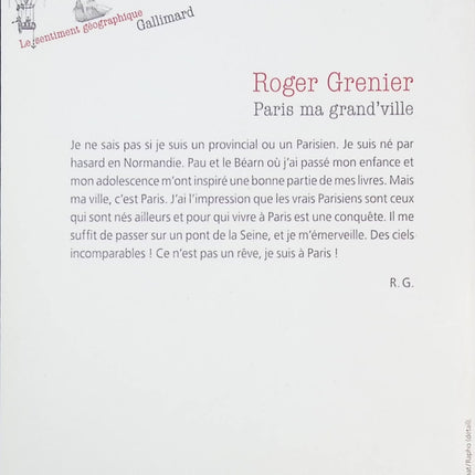Paris ma grand’ville – souvenirs et regards sur la capitale | Roger Grenier - livre