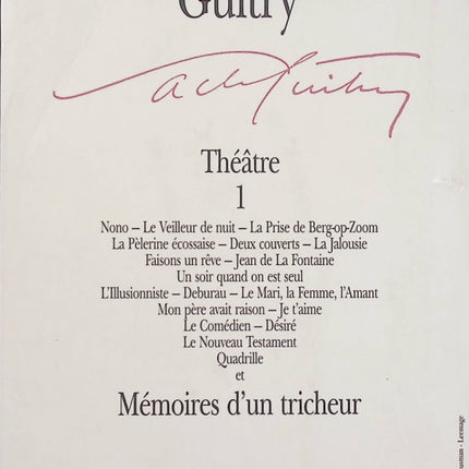 Théâtre et Mémoires d’un tricheur – Sacha Guitry – intégrale théâtre et roman autobiographique – livre d’occasion - Livre