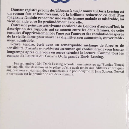 Les Carnets de Jane Somers - tome 1 - Journal d'une voisine - Doris Lessing - livre