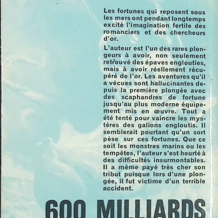 600 Milliards Sous Les Mers, Une Fortune En Liberté – Roman d’aventure de Lt Harry E. Rieseberg – Livre d’occasion - livre