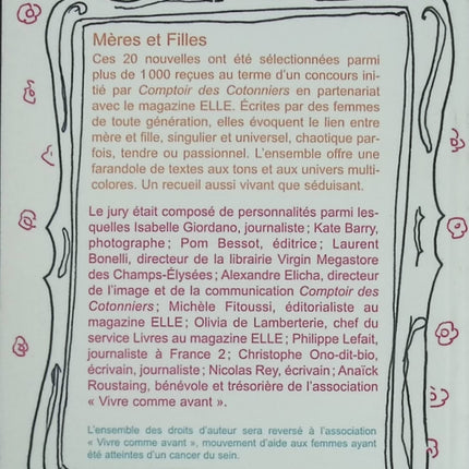 Mères et filles – recueil de nouvelles sur la relation mère-fille préface de Isabelle Giordano - livre