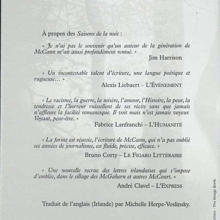 Roman contemporain drame et mémoire – La Rivière de l’exil Colum McCann - Livre
