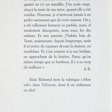 Chaque jour est un adieu – Alain Rémond – récit touchant sur la mémoire et le quotidien - livre