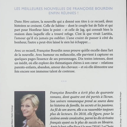 Hors saison et autres nouvelles Françoise Bourdin – recueil de nouvelles contemporaines - Livre