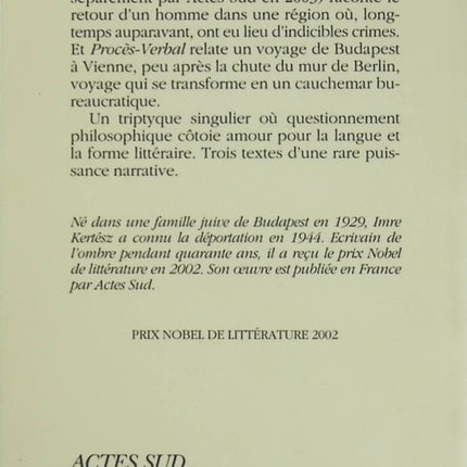 Le Drapeau anglais – roman historique et récit autobiographique d’Imre Kertész sur l’identité et la mémoire - livre
