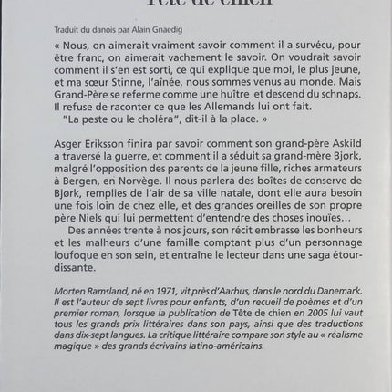 Tête de chien - Morten Ramsland - livre