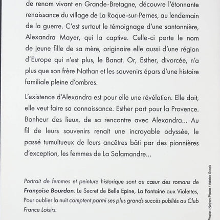 Les Héritières de la Salamandre – roman contemporain de Françoise Bourdon secrets et passions familiales - livre