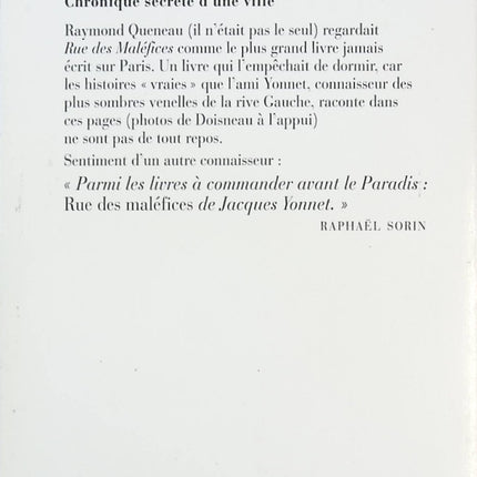 Rue des maléfices – Chronique secrète d’une ville | Paris mystérieux, traditions et légendes | Jacques Yonnet - livre