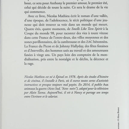 Roman contemporain social et familial – Leurs enfants après eux Nicolas Mathieu - Livre