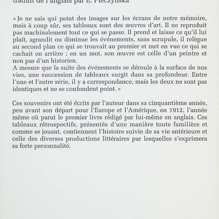 Souvenirs – mémoires et réflexions personnelles de Rabindranath Tagore | Voyage intérieur et culture indienne - livre