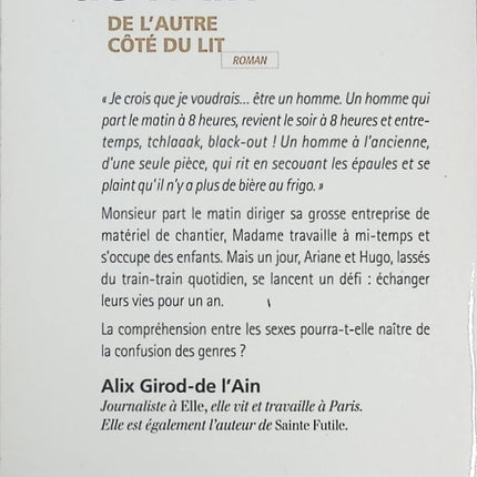 Roman contemporain humour relations conjugales De l’autre côté du lit Alix Girod de l’Ain - Livre