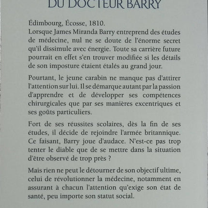Le Secret du Docteur Barry – roman historique et suspense médical – Sylvie Ouellette - Livre