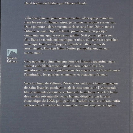 Patricio, je t'aime. Papa - Walter Veltroni - livre