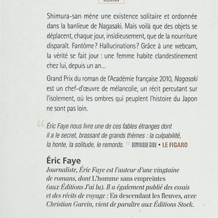 Nagasaki – Éric Faye | Roman historique et témoignage - livre