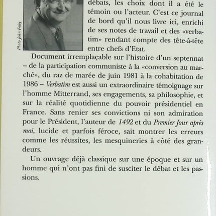 Essai et témoignage politique – Verbatim Tome 1 : 1981-1983 Jacques Attali - Livre