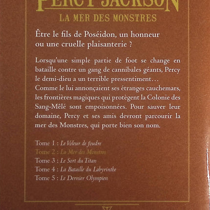 Percy Jackson et les Olympiens, tome 2 : La mer des monstres - Rick Riordan - Livre