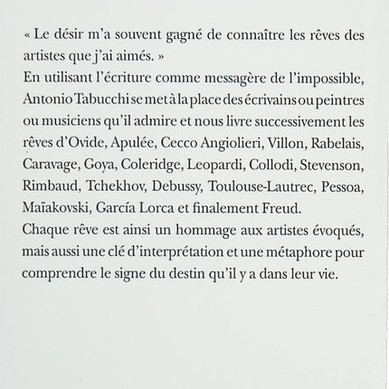 Rêves de rêves – Antonio Tabucchi | Roman contemporain italien - livre