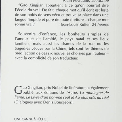 Roman contemporain émotionnel Une canne à pêche pour mon grand-père – famille, souvenirs, transmission – Xingjian Gao - livre