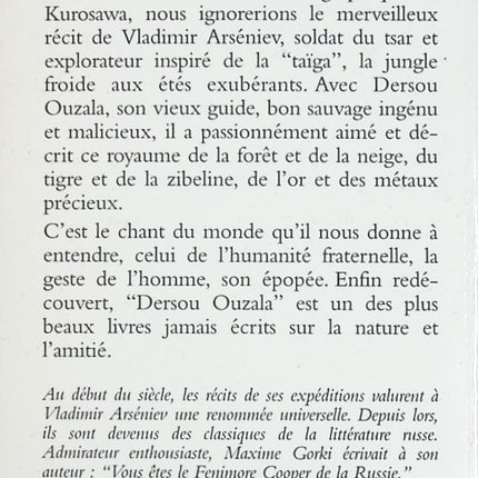 Dersou Ouzala – La Taïga de l’Oussouri – Vladimir Arseniev – récit d’aventure et d’exploration en Sibérie - livre