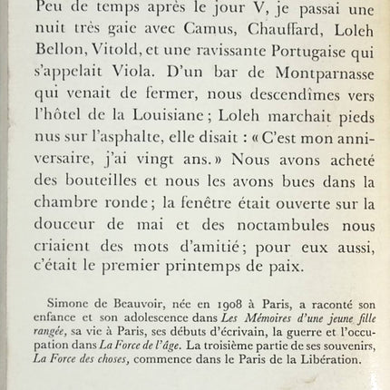 La force des choses, tome 1 - Simone de Beauvoir - Livre