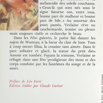 Poèmes saturniens suivi de Fêtes galantes - Paul Verlaine - Livre