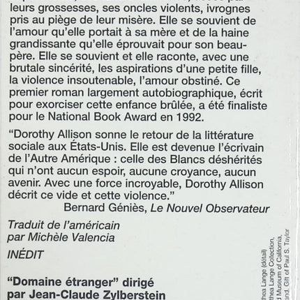 L’Histoire de Bone – roman puissant de Dorothy Allison - livre