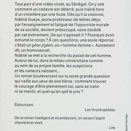 De purs hommes - Mohamed Mbougar Sarr - Roman contemporain africain - Livre poche d'occasion - Livre