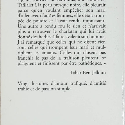 Amours sorcières – Recueil de récits de Tahar Ben Jelloun – Nouvelles sur l’amour, le désir et les sortilèges du quotidien - Livre