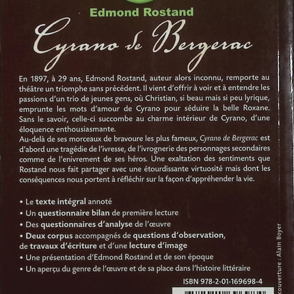 Cyrano de Bergerac – Edmond Rostand – Bibliolycée – Théâtre, amour, héroïsme et étude lycée - Livre