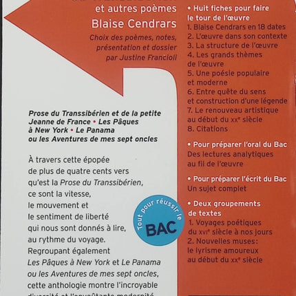 Prose du Transsibérien et autres poèmes – Blaise Cendrars – Classico Lycée – Poésie et voyage - Livre