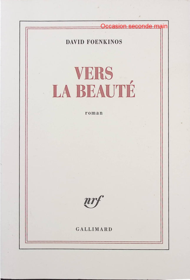 Vers la beauté – David Foenkinos | Roman contemporain sur l’art, la reconstruction personnelle, les émotions et le pouvoir de la beauté - Livre